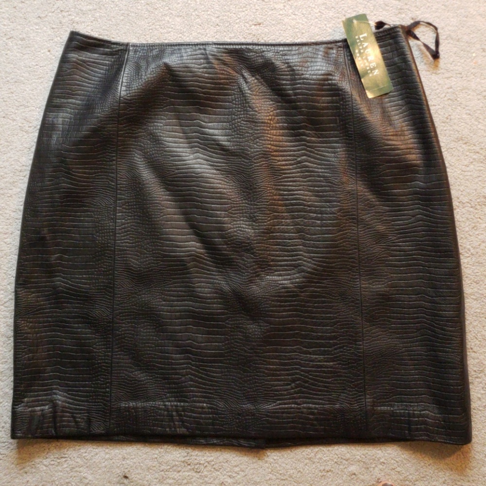 Ralph Lauren Woman/Plus Size Leather Pencil Skirt